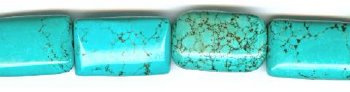 8 inch strand of 21x13x7mm Magnesite Turquonite Flat Rectangle Beads