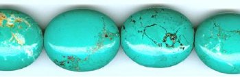8 inch strand of 25x20x10mm Magnesite Turquonite Flat Oval Beads