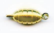 2 10x5mm Gold Plated Magnetic Beehive Clasps