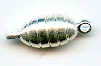 2 10x5mm Silver Plated Magnetic Beehive Clasps
