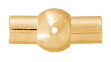 1 15.5x7mm Gold Plated Glue-In Magnetic Tube and Ball Clasp