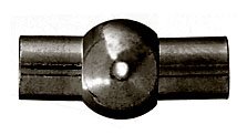 1 15.5x7mm Gunmetal Plated Glue-In Magnetic Tube and Ball Clasp