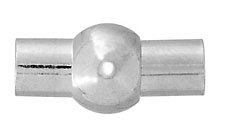 1 15.5x7mm Silver Plated Glue-In Magnetic Tube and Ball Clasp