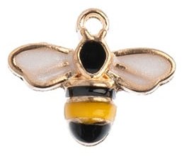 1, 15x12mm Sweet & Petite Enamelled Bumble Bee Pendant / Charm