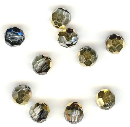 12, 6mm Preciosa Aurum Half Coat Round