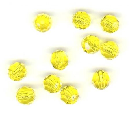 12, 6mm Preciosa Citrine Round Beads