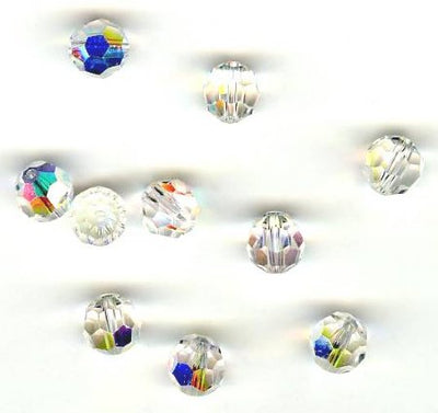 12, 6mm Preciosa Crystal AB Round