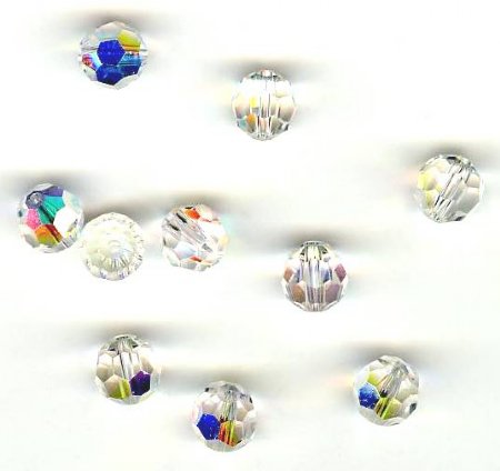 12, 6mm Preciosa Crystal AB Round