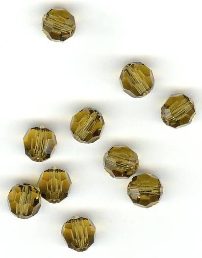 12, 6mm Preciosa Gold Beryl Round