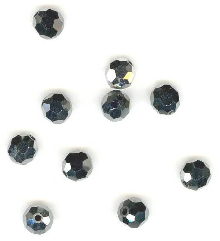 12, 6mm Preciosa Hematite Full Coat Round