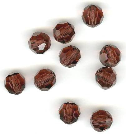 12, 6mm Preciosa Light Burgundy Round