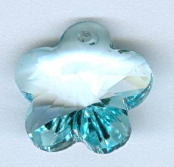 1 14mm Preciosa Light Blue Flower Pendant