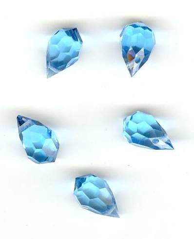 5 10x6mm Preciosa Aqua Tear Drops