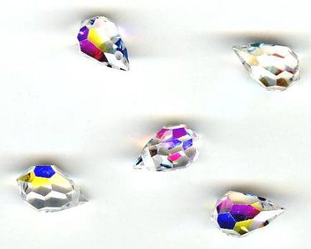 5 10x6mm Preciosa Crystal AB Tear Drops