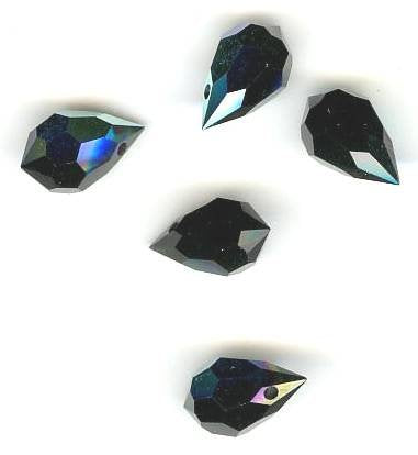 5 10x6mm Preciosa Jet AB Tear Drops