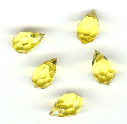 5 10x6mm Preciosa Sharp Yellow Tear Drops