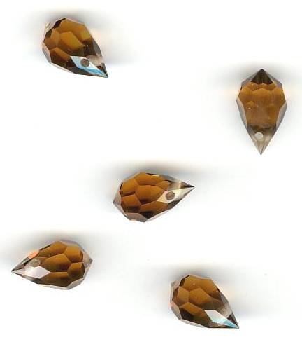 5 10x6mm Preciosa Smoke Topaz Tear Drops