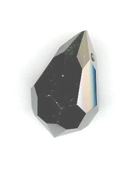 1 12x20mm Preciosa Hematite Full Coat Tear Drop