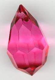 1 12x20mm Preciosa Pink Candy Tear Drop