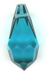 1 9x18mm Preciosa Blue Zircon Round Cut Drop