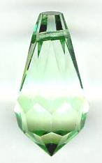 1 9x18mm Preciosa Light Green Round Cut Drop