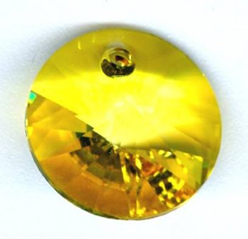 1 14mm Preciosa Sharp Yellow Rivoli Pendant