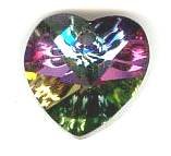 1 10mm Preciosa Half Coat Vitrail Green Heart