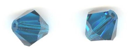 1, 12mm Preciosa Blue Zircon Bicone / Rondell Bead