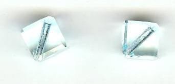 2 6mm Preciosa Light Blue Diagonal Cubes