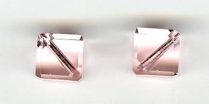 2 8mm Preciosa Light Pink Diagonal Cubes
