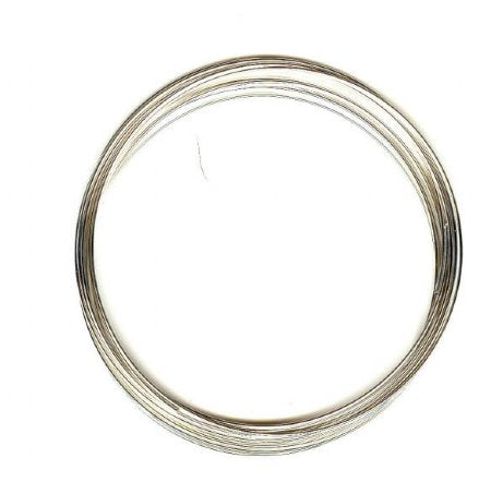 12 Loops of 2.25 Inch Diameter Silver Memory Wire