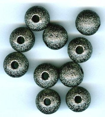 10 10mm Round Metal Gunmetal Stardust Beads