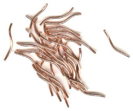 36 20x1.5mm Bright Copper Twisted Tube Beads