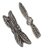 10, 22x5mm Antique Silver Dragonfly Wing Metal Beads