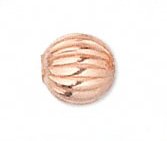 100, 3mm Round Corrugated Bright Copper Metal Beads