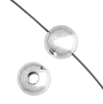 100 4mm Round Bright Silver Plated Beads