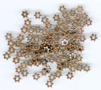 100 4x1mm Antique Copper Metal Scalloped Washer Beads