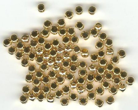 100 4x4mm Gold Plated Rounded Edge Cube Beads
