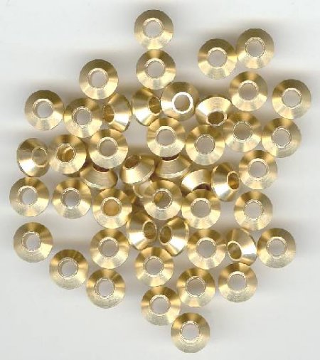 50 4x7mm Brass UFO Spacer Beads