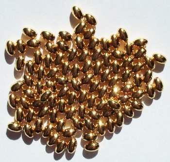 100 5x3mm Gold Plated Oval Metal Beads