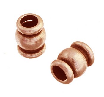 25 5x4mm Antique Copper Ringed Tube Beads