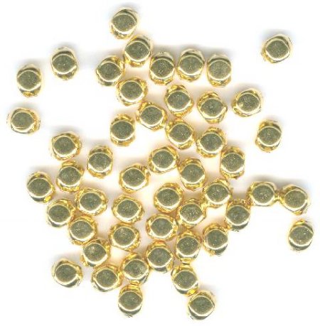 50 5x5mm Gold Plated Rounded Edge Cube Beads