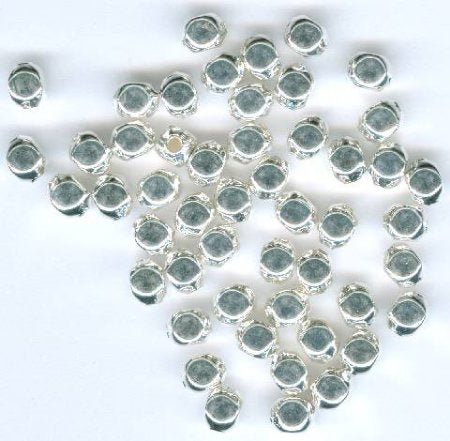 50 5x5mm Silver Plated Rounded Edge Cube Beads