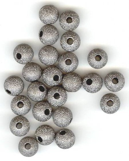 25 6mm Round Metal Gunmetal Stardust