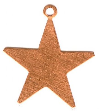 1 25mm Bright Copper Star Stamping Blank Pendant