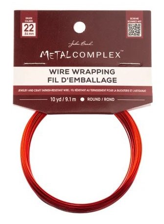 10 Yards of 22 Gauge Orange Metal Complex Wire Wrapping Wire