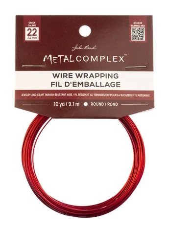 10 Yards of 22 Gauge Red Metal Complex Wire Wrapping Wire