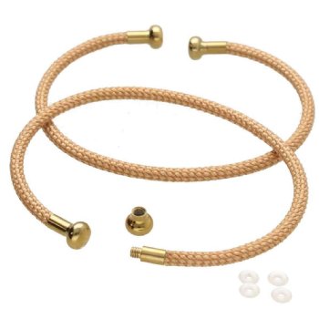 One, Embellishable Beige and Gold Wire and Thread Charm Bracelet