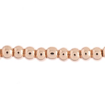 24 Inch Strand of 3mm Bright Copper Round Metalized Glass Beads