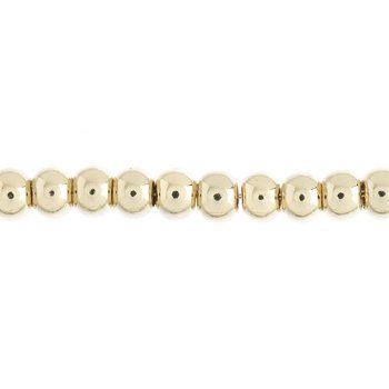 24 Inch Strand of 3mm Bright Gold Round Metalized Glass Beads